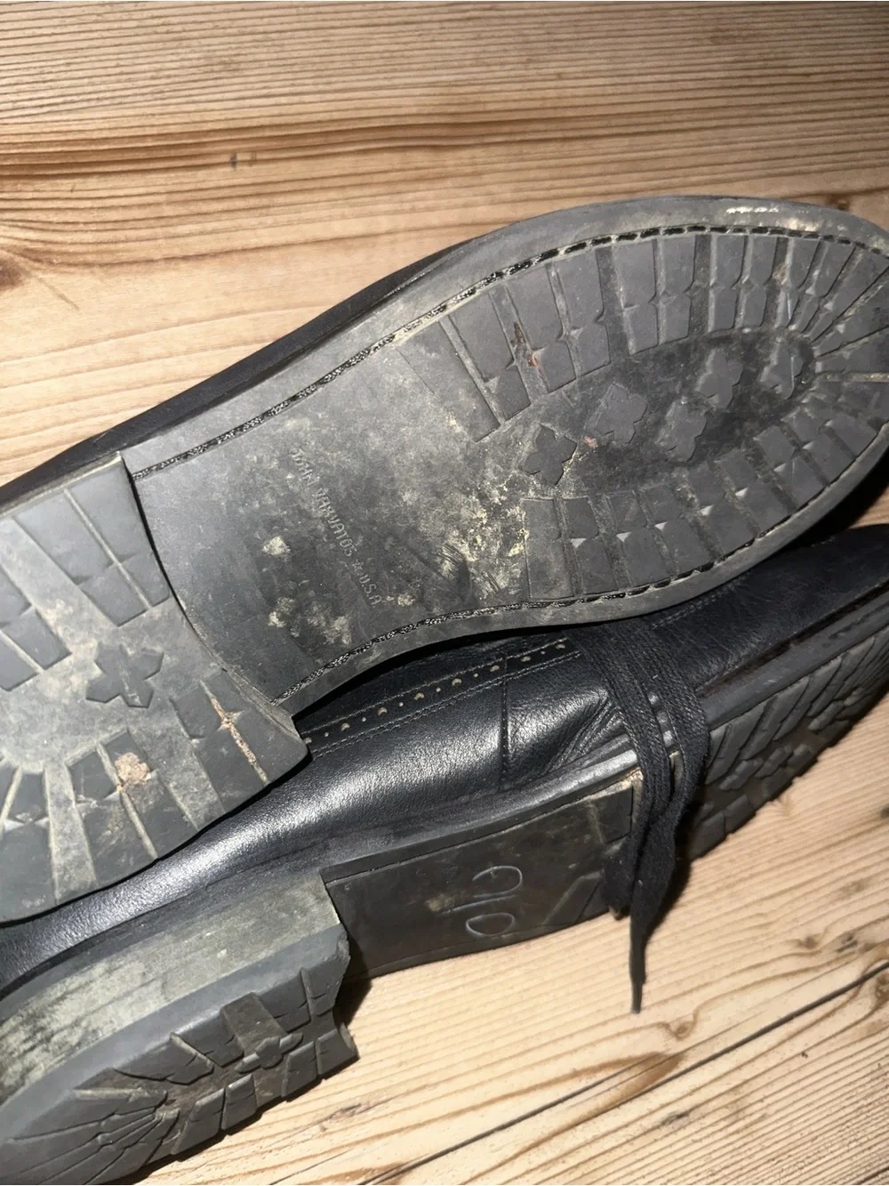 John Varvatos Black Leather Brogue Derbys